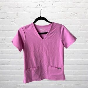 Figs // Casma Three Pocket Scrub Top in Pinkish Purple Color Ultraberry